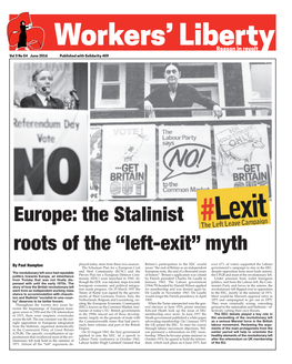 Europe: the Stalinist Roots of the “Left-Exit” Myth