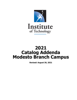 2021 Catalog Addenda Modesto Branch Campus