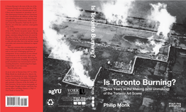 Is Toronto Burning? Is Toronto Burning? Is the Story of the Rise of the Downtown Toronto Art Scene in the Late 1970S