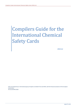 Compilers Guide for the International Chemical Safety Cards