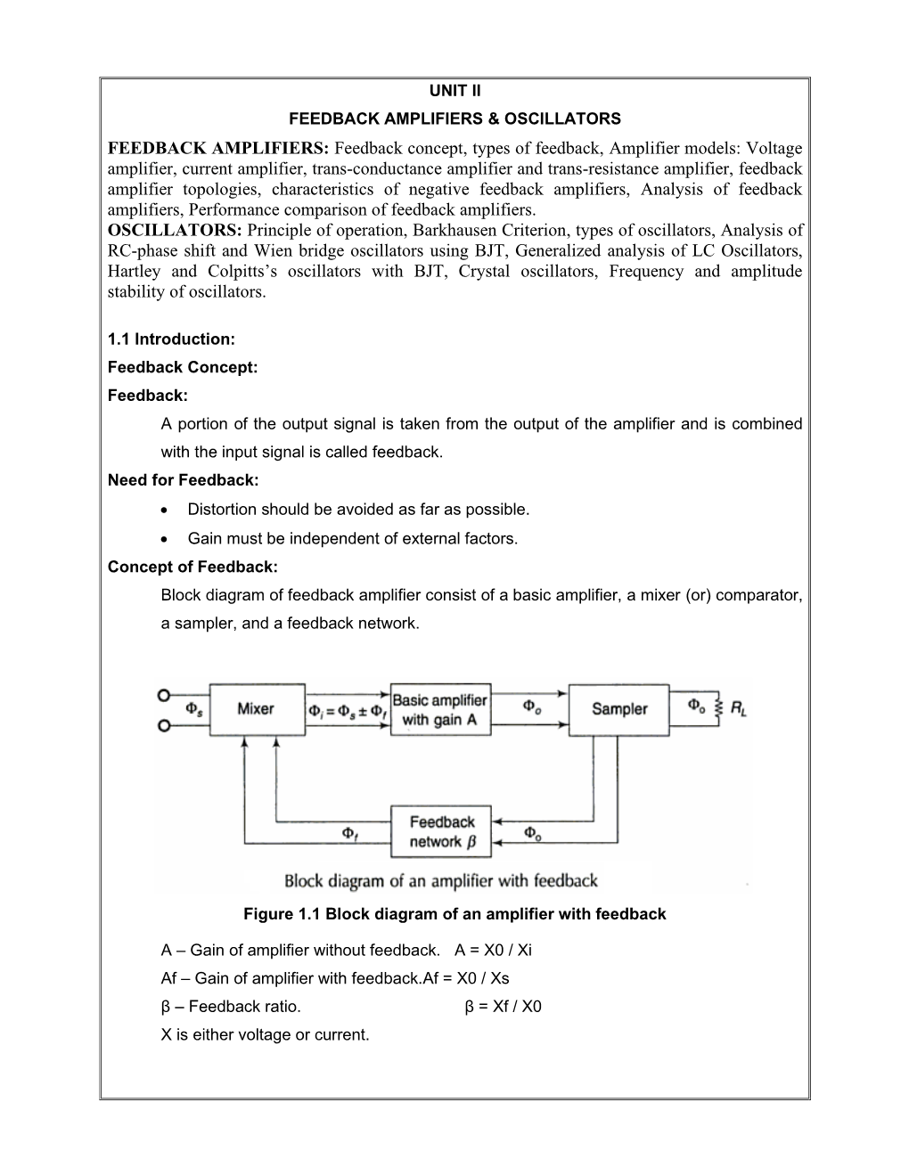 Feedback Amplifiers