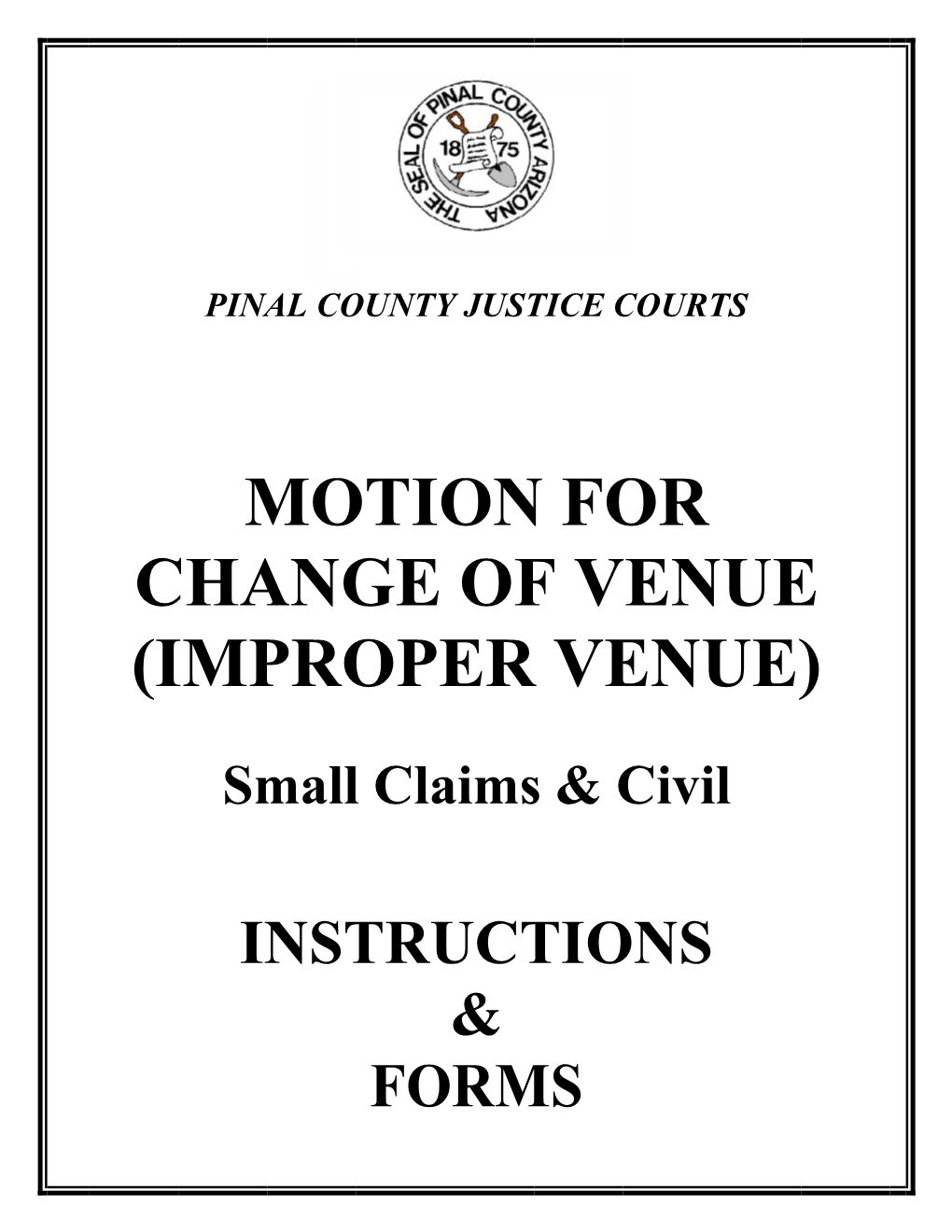 Motion for Change of Venue (Improper Venue)
