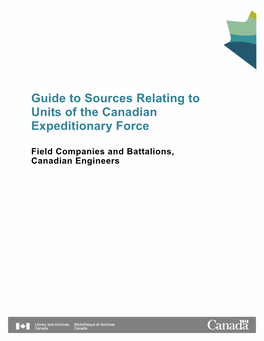 Field Companies and Battalions, Canadian Engineers