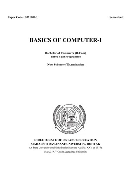 Basics of Computer-I