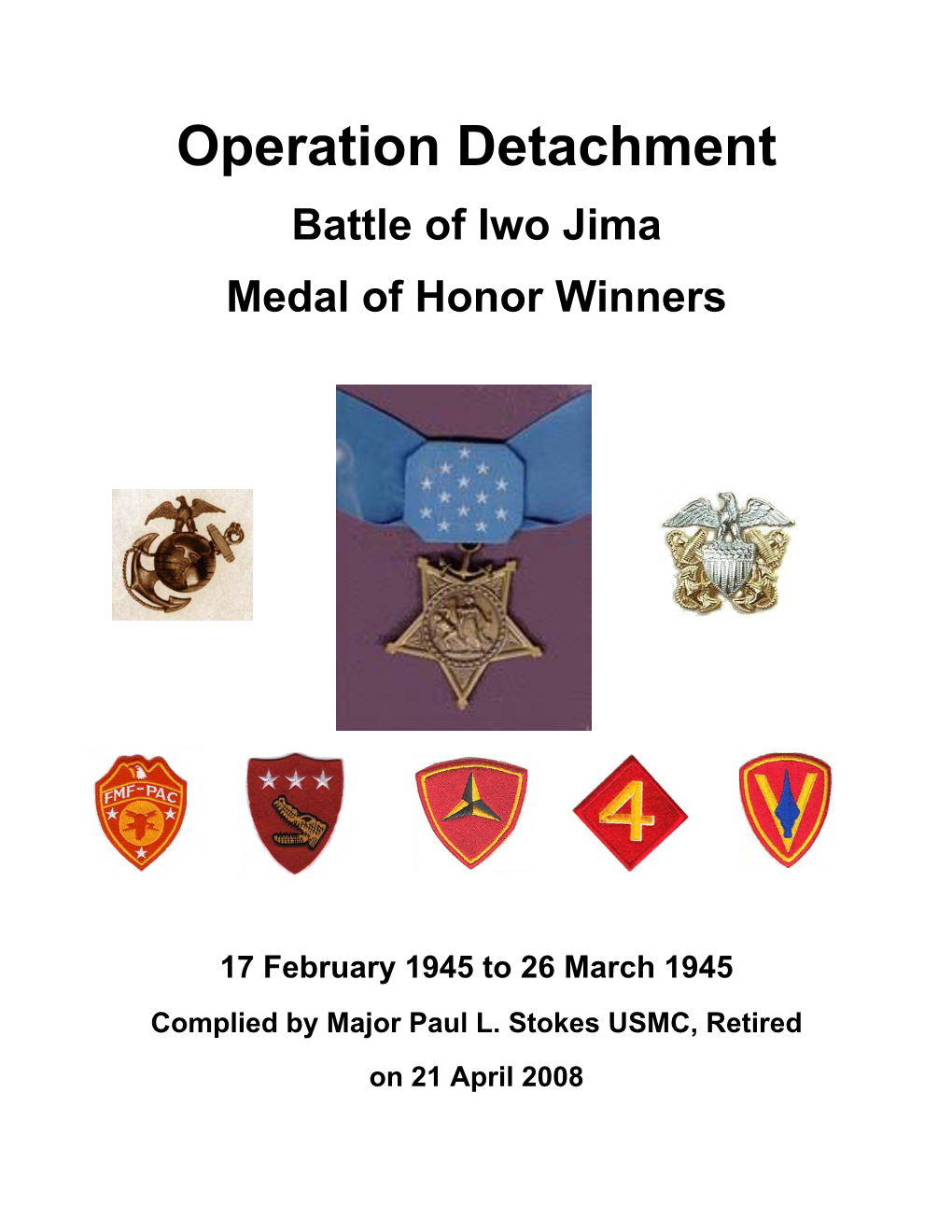 Battle of Iwo Jima Medal of Honor Winners