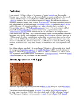 Prehistory Bronze Age Contacts with Egypt