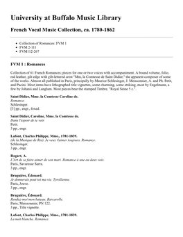French Vocal Music Collection, Ca