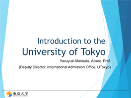 University of Tokyo Yasuyuki Matsuda, Assoc