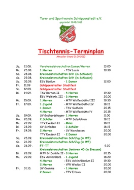 Terminplan 2010,2011 Stand 01.09.2010 2.2010 2