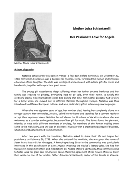 Mother Luisa Schiantarelli