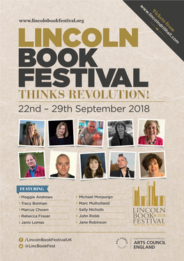 LINCOLN BOOK FESTIVAL THINKS REVOLUTION! 22Nd – 29Th September 2018
