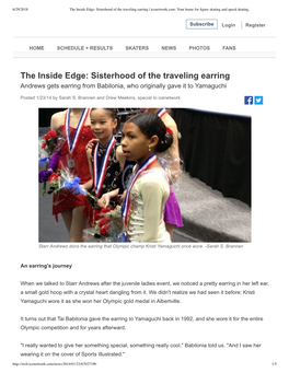 The Inside Edge: Sisterhood of the Traveling Earring | Icenetwork.Com: Your Home for ﬁgure Skating and Speed Skating