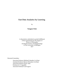 Fast Data Analytics by Learning