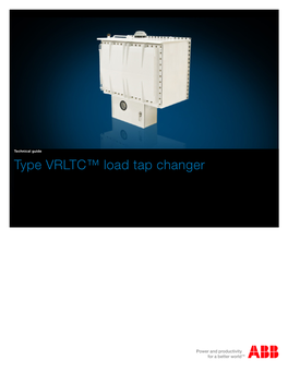 Type VRLTC™ Load Tap Changer
