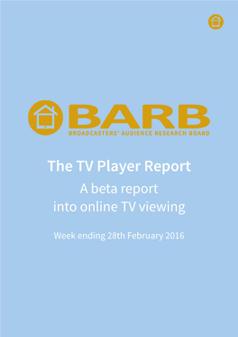 The TV Player Report a Beta Report Into Online TV Viewing