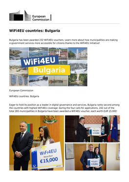 Wifi4eu Countries: Bulgaria