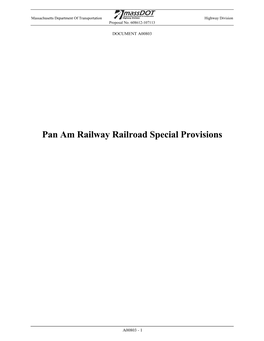 Pan Am Railway Railroad Special Provisions