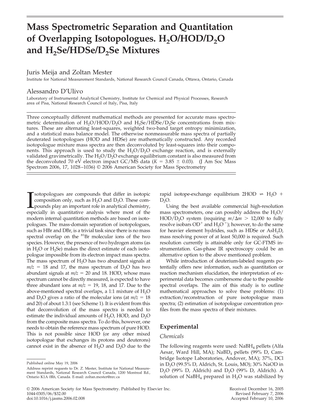 Mass Spectrometric Separation and Quantitation of Overlapping Isotopologues