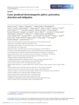 Laser Produced Electromagnetic Pulses: Generation, Detection and Mitigation