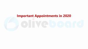 Important Appointments in 2020