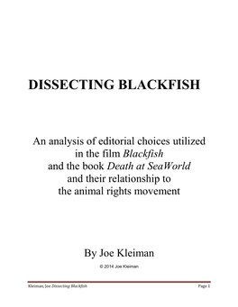 Dissecting Blackfish.Docx