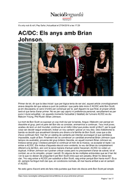 AC/DC: Els Anys Amb Brian Johnson
