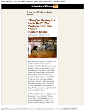Harlem Shake – Artifacts Journal - University of Missouri