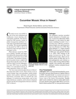 Cucumber Mosaic Virus in Hawai‘I
