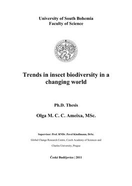 Trends in Insect Biodiversity in a Changing World