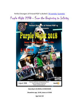 Purple Night 2018 - from the Beginning to Infinity