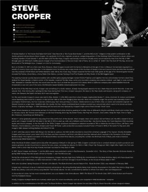 Steve Cropper | Primary Wave Music