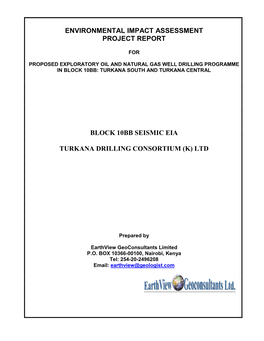 Block 10Bb Seismic Eia Turkana Drilling Consortium