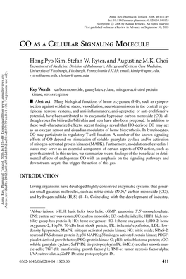 Co As a Cellular Signaling Molecule