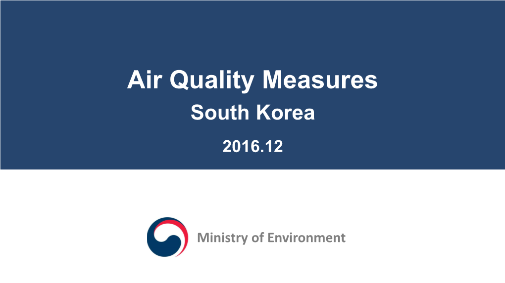 Air Quality Measures in South Korea