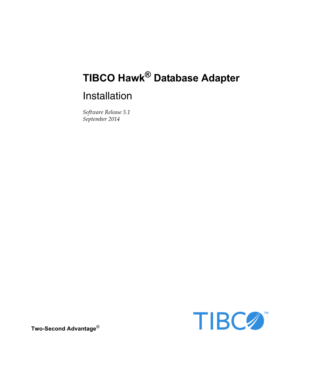 TIBCO Hawk Database Adapter Installation Iv | Contents