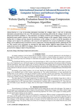 Website Quality Evaluation Based on Image Compression Techniques