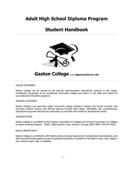 Adult High School Diploma Program Student Handbook