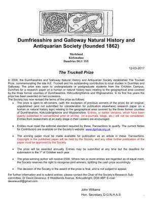 Dumfriesshire and Galloway Natural History and Antiquarian Society (Founded 1862)