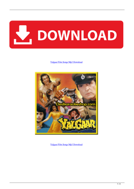 Yalgaar Film Songs Mp3 Download