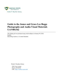 The James and Grace Lee Boggs Photographs and Audio-Visual Materials UAV001342