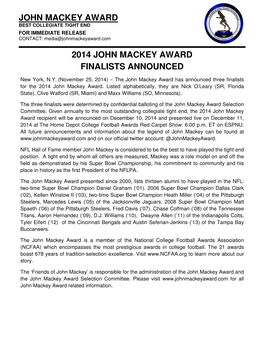 2014 John Mackey Award Final