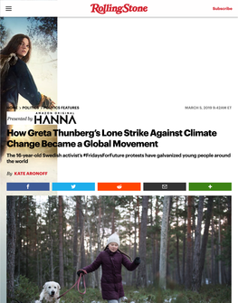How Greta Thunberg's Lone Strike Against Climate Change Became A
