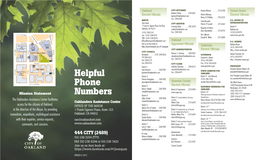 Helpful Phone Numbers Directory – City of Oakland