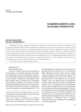Examining Genetic Load: an Islamic Perspective