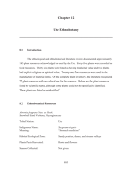 Chapter 12 Ute Ethnobotany