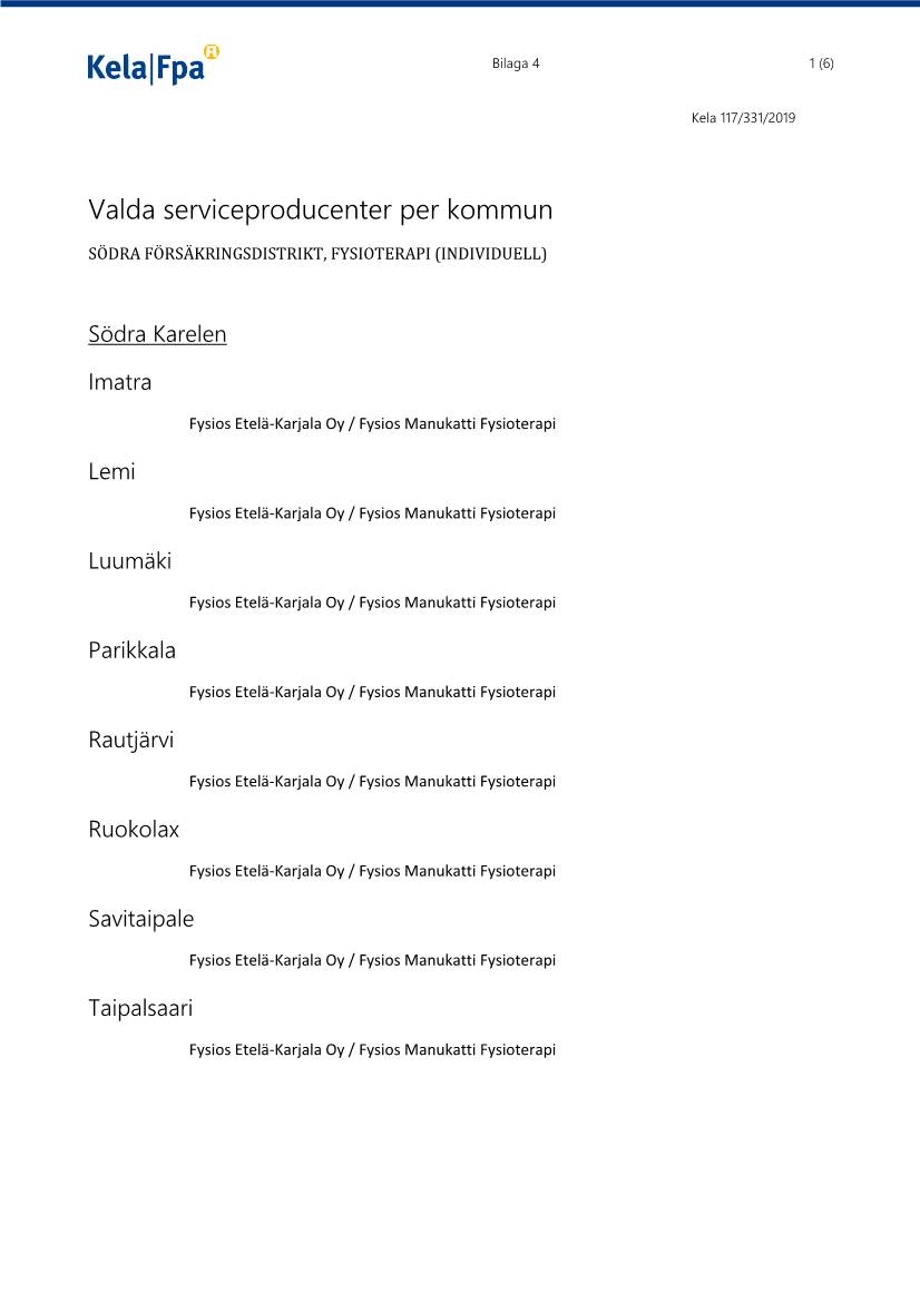 Valda Serviceproducenter Per Kommun