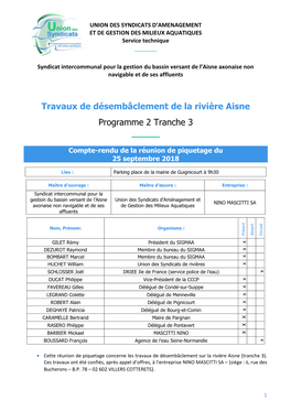 Travaux De Désembâclement De La Rivière Aisne Programme 2 Tranche 3