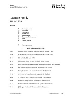 Stenton Family RUL MS 950