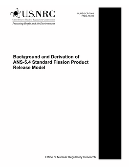 Background and Derivation of ANS-5.4 Standard Fission Product Release Model