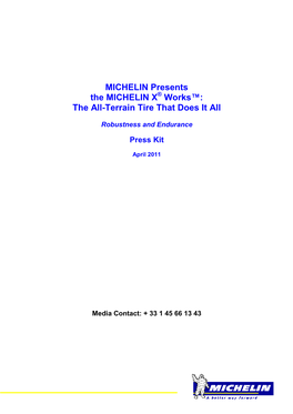MICHELIN Presents the MICHELIN X Works™: the All-Terrain Tire That